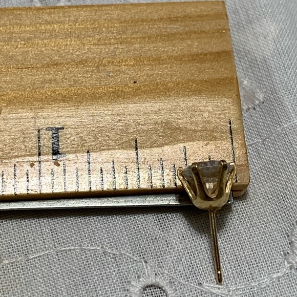 Faux Diamond Stud Earrings - Picture 2 of 4